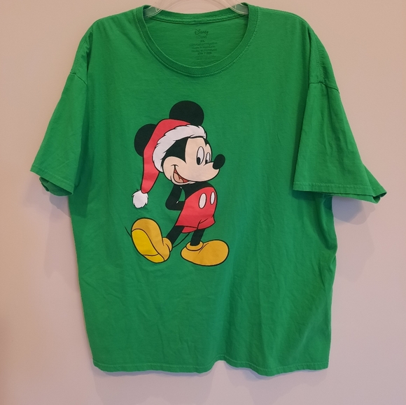 Disney Mickey Mouse Christmas Tee Green, size XL , unisex - Picture 1 of 4